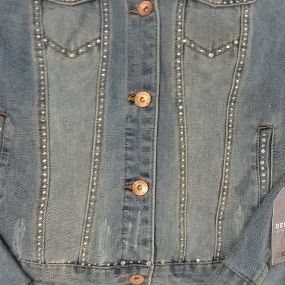 Rhinestone Denim Jacket-Size M-New - Picture 4 of 6
